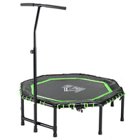 HOMCOM Foldable Trampoline Bouncer Jumper Adjust Handle for Adult Teens Green