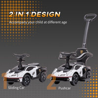 Lamborghini  Essenza SCV12 2 in 1 Baby Ride on Push Car Toddler Push Along Car White