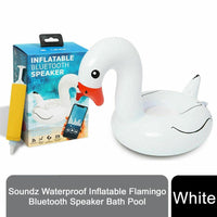 Soundz Waterproof Inflatable Flamingo Bluetooth Speaker Bath Pool WHITE