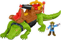 Fisher-Price Imaginext Walking Crocodile & Pirate Hook Figure Set With Projectile Launcher