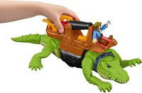 Fisher-Price Imaginext Walking Crocodile & Pirate Hook Figure Set With Projectile Launcher