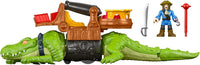Fisher-Price Imaginext Walking Crocodile & Pirate Hook Figure Set With Projectile Launcher
