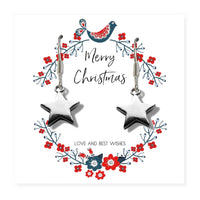 Christmas Star Earrings & Gift Card