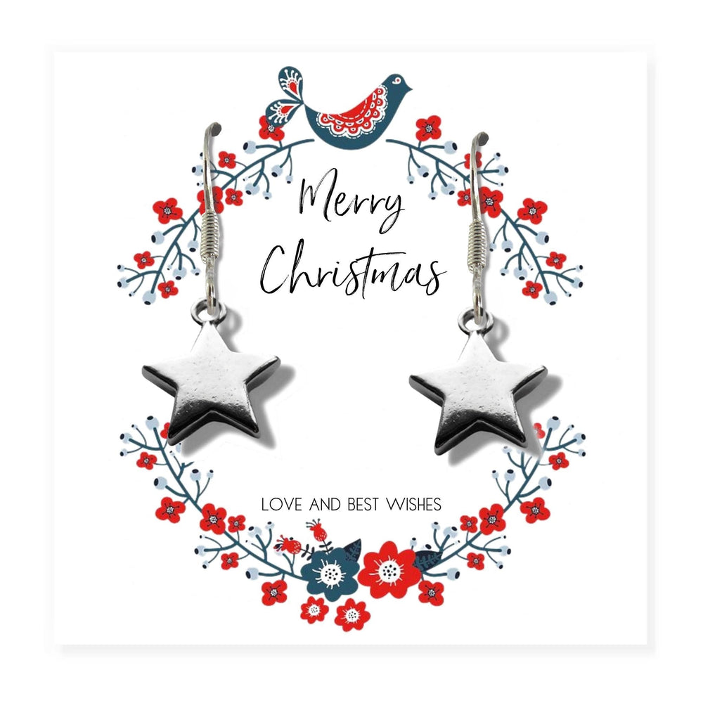 Christmas Star Earrings & Gift Card