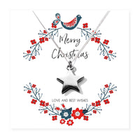 
              Small Merry Christmas Star Gift Hamper - Silver Star Necklace, Chocolates & Candle
            
