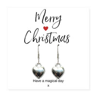 
              Small Merry Christmas Gift Hamper - Silver Heart Drop Earrings, Chocolates & Candle
            