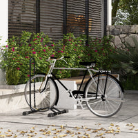 SPORTNOW Vertical & Horizontal Bike Rack Fits 6"-28" and 700c Bikes, Black