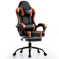 
              Gaming Chair, Computer Chair with Footrest and Lumbar Support, Ergonomic Video Game Chair with Headrest, Height Adjustable Gamer Chair Office Desk Chair
            