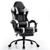 Gaming Chair, Computer Chair with Footrest and Lumbar Support, Ergonomic Video Game Chair with Headrest, Height Adjustable Gamer Chair Office Desk Chair