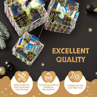 
              Lighted Iridescent Gift Boxes Set of 3, Pre-lit Nestable Present Boxes Ornament with 140 LED  White Lights and Stakes for Christmas Outdoor Indoor Decor Lighted Holiday Displays
            