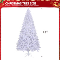
              6 FT Artificial Christmas Tree with DIY 100 Warm Lights Battery Operated, 800 Branch Tips and Sturdy Metal Stand, White
            