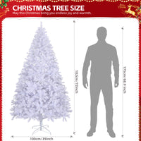 
              6 FT Artificial Christmas Tree with DIY 100 Warm Lights Battery Operated, 800 Branch Tips and Sturdy Metal Stand, White
            