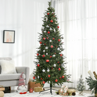
              7ft Artificial Christmas Tree Holiday with Pencil Shape, Berries HOMCOM
            