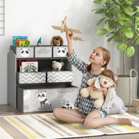 
              ZONEKIZ Kids Storage Unit with 6 Boxes, Toy Storage Organiser, Grey
            