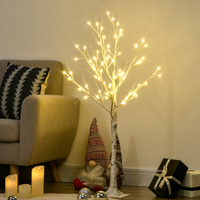 
              HOMCOM 4ft Artificial White Birch Tree Light  72 Warm White Pre-Lit LED Light
            