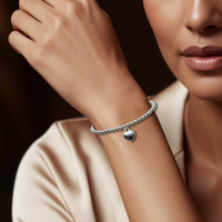 
              Merry Christmas Gift Hamper | Silver Heart Bracelet & Jewellery Box
            