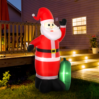 
              7.5ft Inflatable Christmas Santa Claus with LED Air Blown Outdoor Yard Deco
            