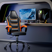 Ergonomic Gaming Chair, Height Adjustable Computer Chair, Pu Leather PC Chair with Castors, for Adults and Teenagers