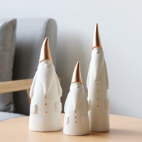 Santa Claus Doll Christmas Decor 3pcs Ceramic Xmas Ornaments Set Festive Home decor