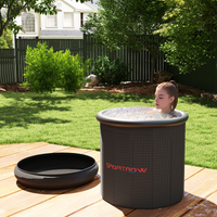 SPORTNOW Ice Bath Tub Outdoor, 300L Portable Cold Water Therapy Tub, Black