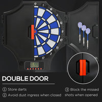 
              SPORTNOW Electronic Dart Board Set with Cabinet 31 Games for 8 Players
            