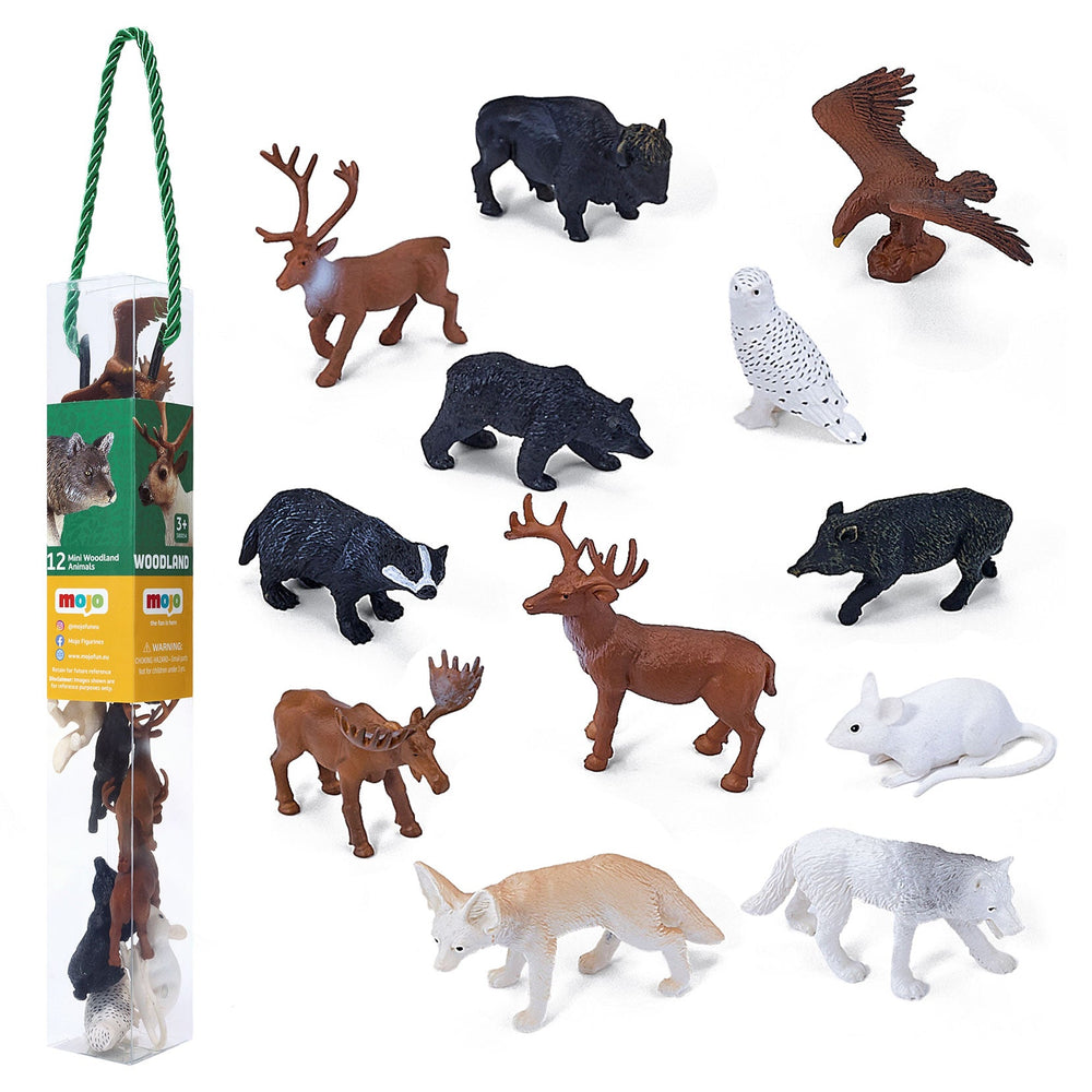 Mini Woodland Animal Playset 12pc Forest Figures