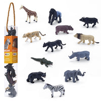 Mini African Wildlife Playset 12pc Animal Figures