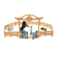 Western Ranch Corral Playset with Horse & Cowboy Farm Playset