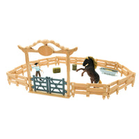 Western Ranch Corral Playset with Horse & Cowboy Farm Playset