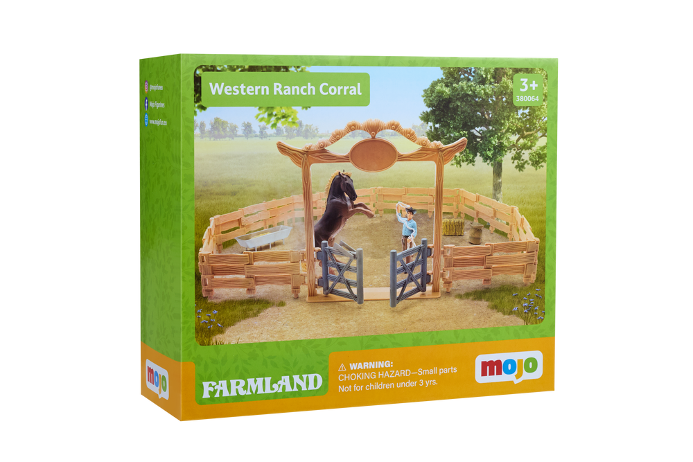 Western Ranch Corral Playset with Horse & Cowboy Farm Playset
