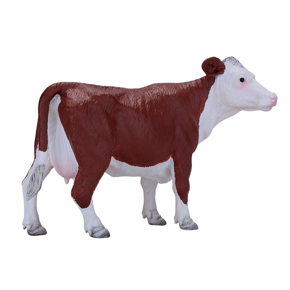 Hereford Cow Toy Realistic Farm Animal Figurine