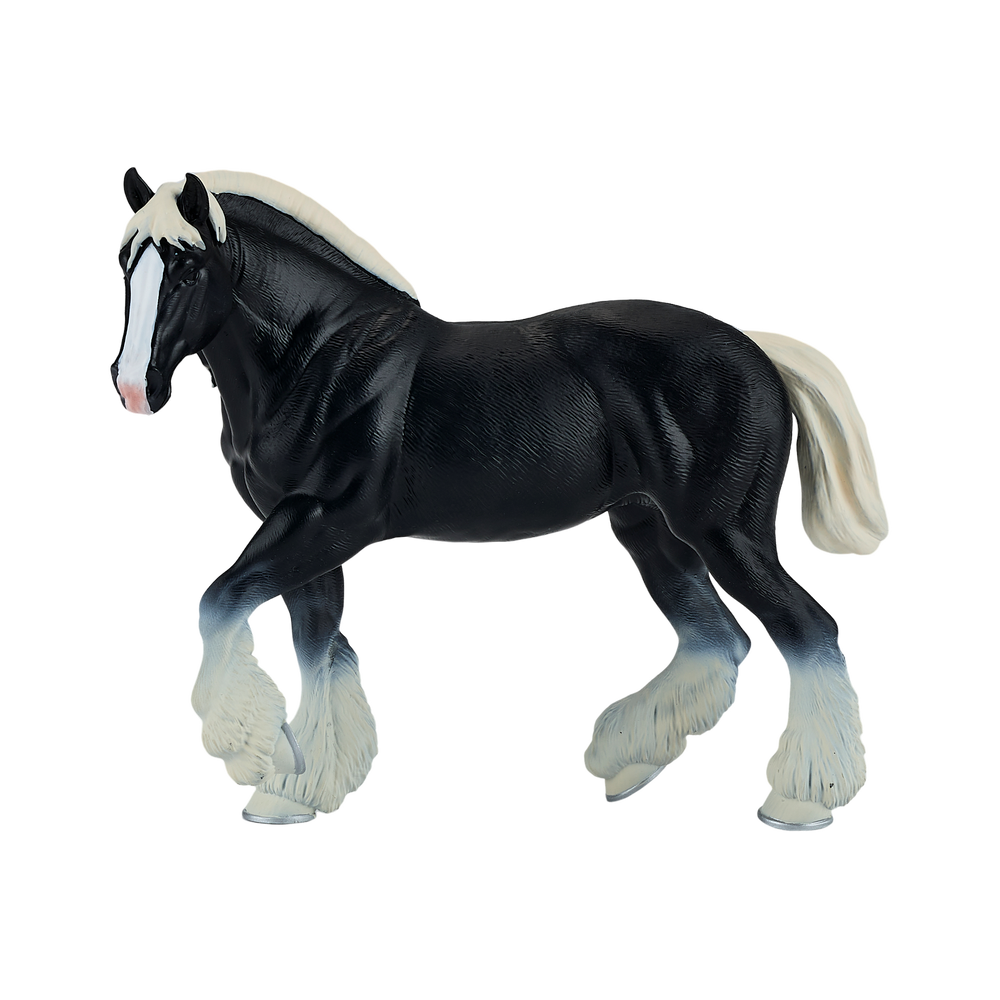 Clydesdale Horse Black Toy Realistic Equestrian Figurine