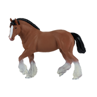 
              Clydesdale Horse Brown Toy Realistic Equestrian Model
            