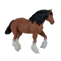 
              Clydesdale Horse Brown Toy Realistic Equestrian Model
            