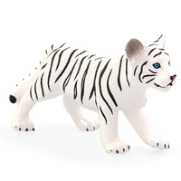 White Tiger Cub Standing Toy Realistic Big Cat Figurine