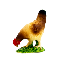 Hen Eating Toy Farmyard Animal Figurine