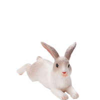 Rabbit Lying Down Toy Realistic Small Animal Figurine