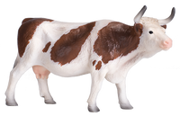 
              Simmental Cow Toy Realistic Farm Animal Figurine
            