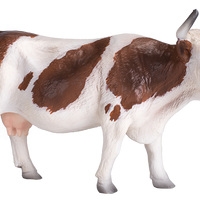 Simmental Cow Toy Realistic Farm Animal Figurine