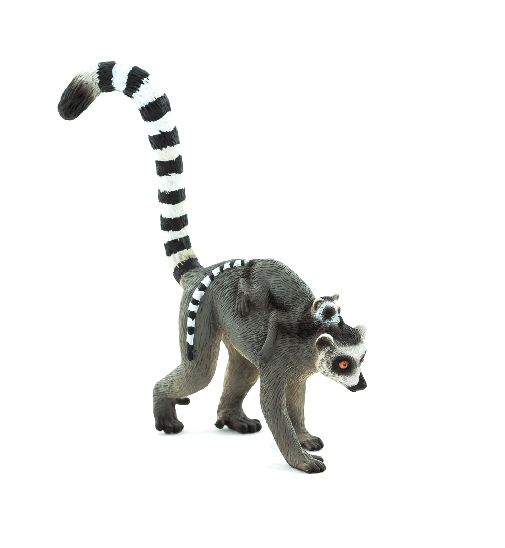 Lemur with Baby Toy Realistic Rainforest Wildlife Figure