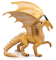 
              Golden Dragon Toy Fantasy Mythical Creature Figure
            