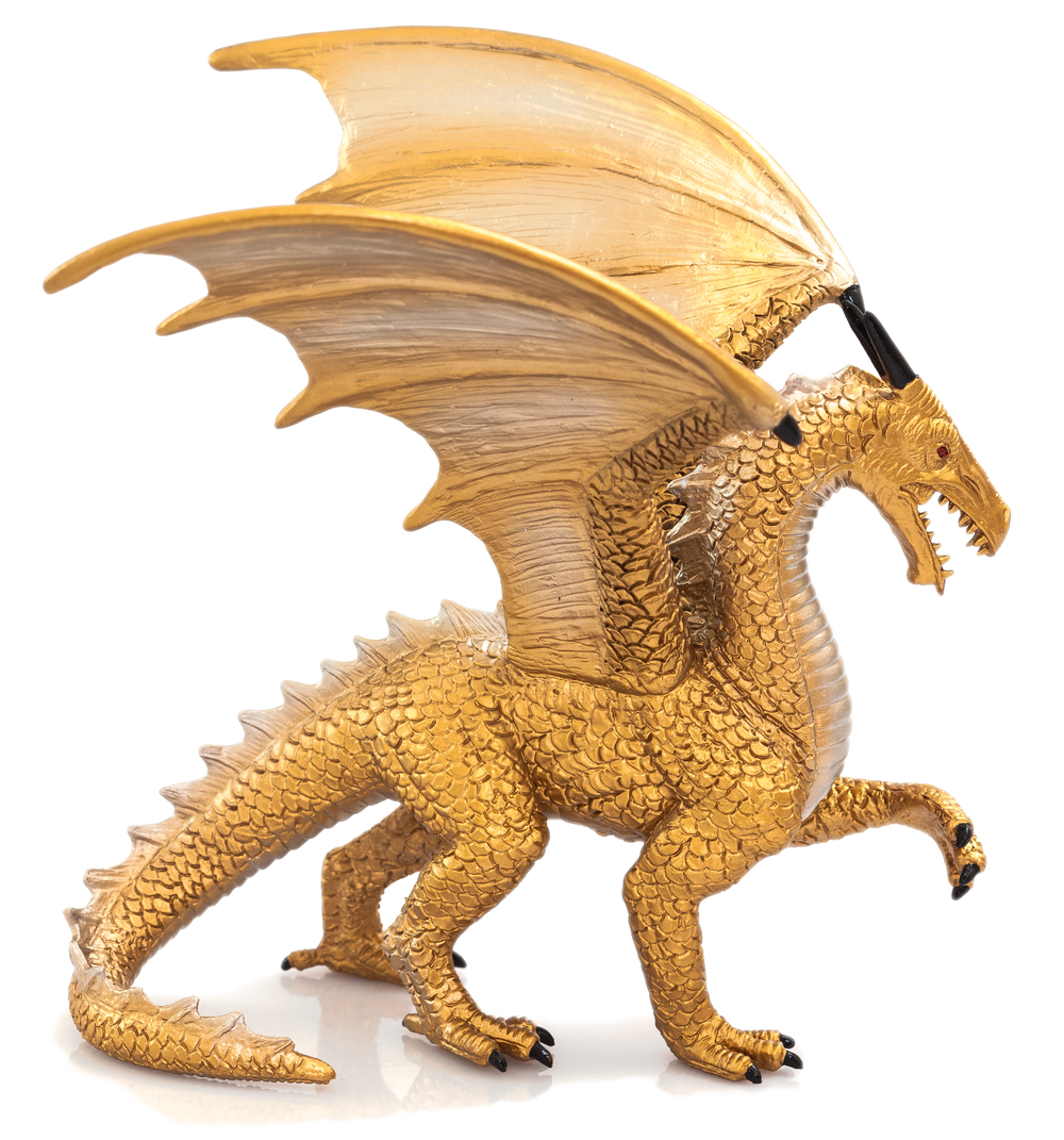 Golden Dragon Toy Fantasy Mythical Creature Figure