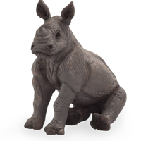 Rhino Baby Sitting Toy Realistic Wildlife Animal Model