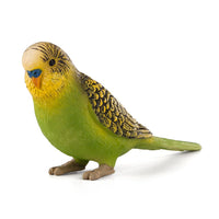 Green Budgerigar Toy Realistic Exotic Bird Figurine