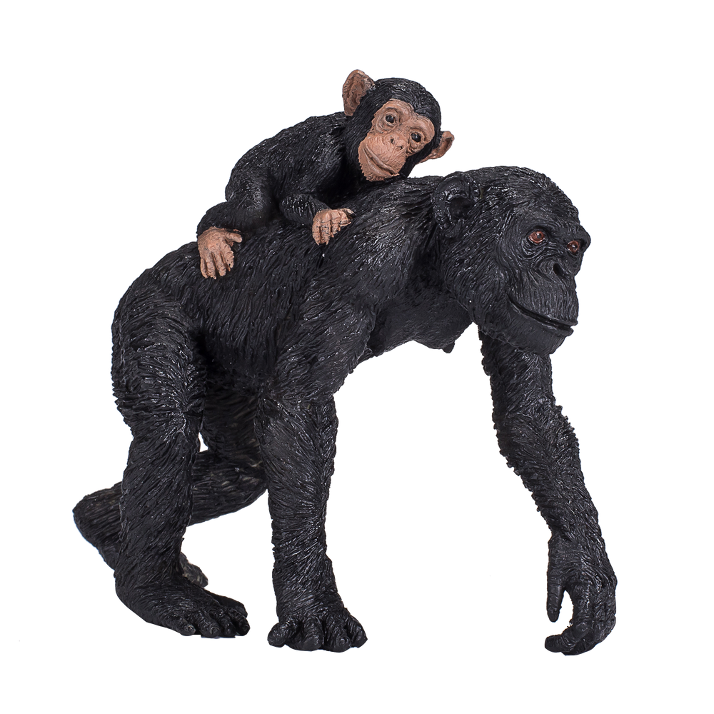 Chimpanzee and Baby Toy Realistic Wildlife Figurine