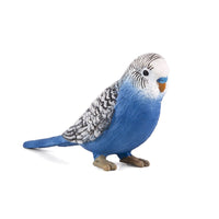 Blue Budgerigar Toy Realistic Exotic Bird Figurine