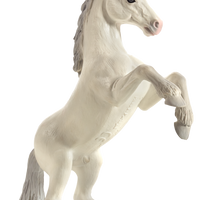 Mustang Rearing White Horse Toy Realistic Equestrian Figure