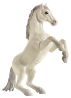 
              Mustang Rearing White Horse Toy Realistic Equestrian Figure
            