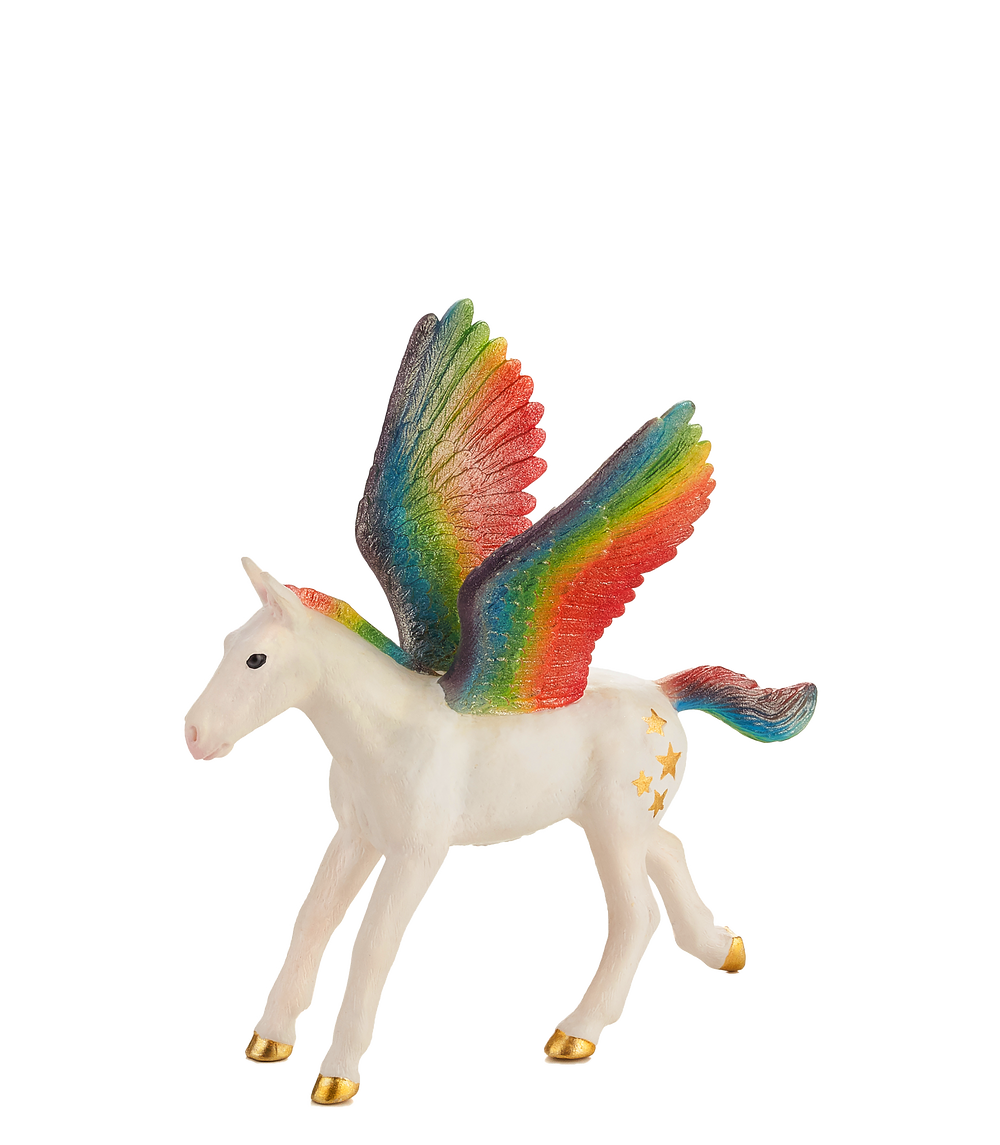 Rainbow Pegasus Baby Fantasy Horse Figure