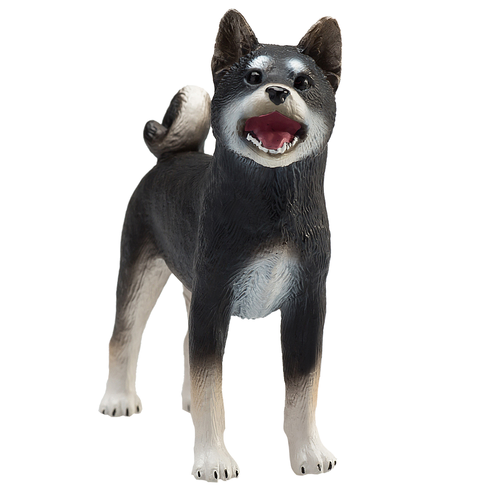 Shiba Inu Black Dog Figurine Realistic Pet Model